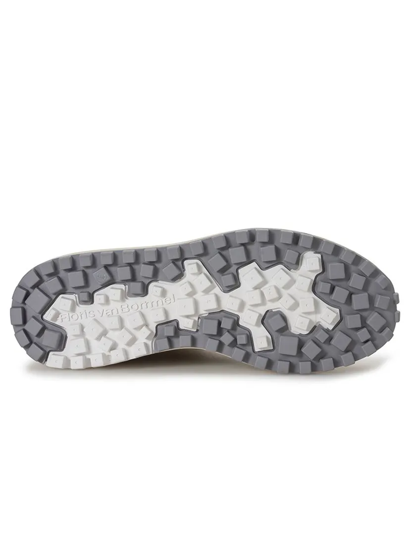 Sportieve Van Bommel sneaker groen textiel met print