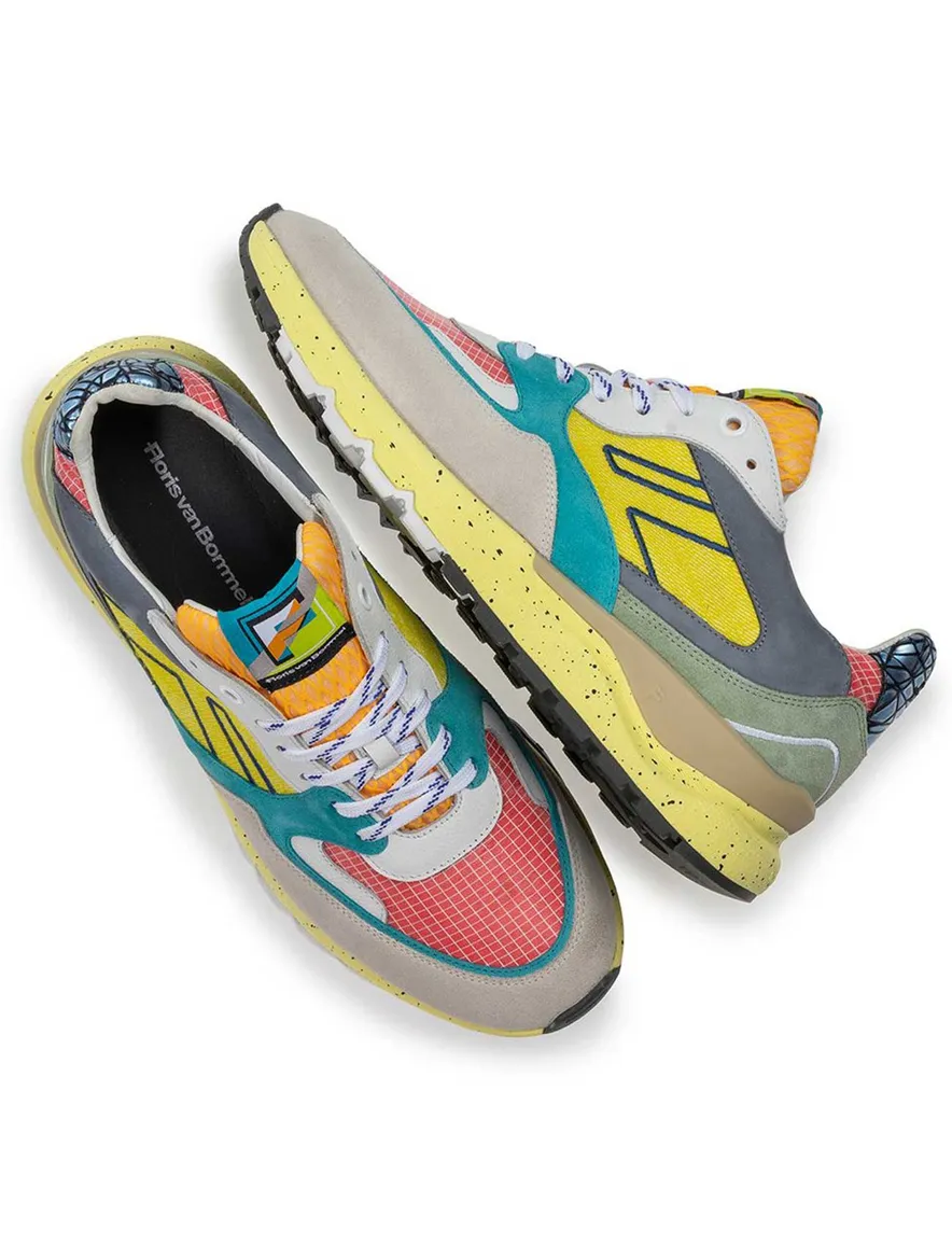 Sneaker Van Bommel geel multicolor textiel print sportieve look