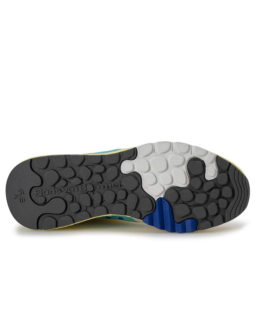 Sneaker Van Bommel geel multicolor textiel lichtgewicht zomermodel