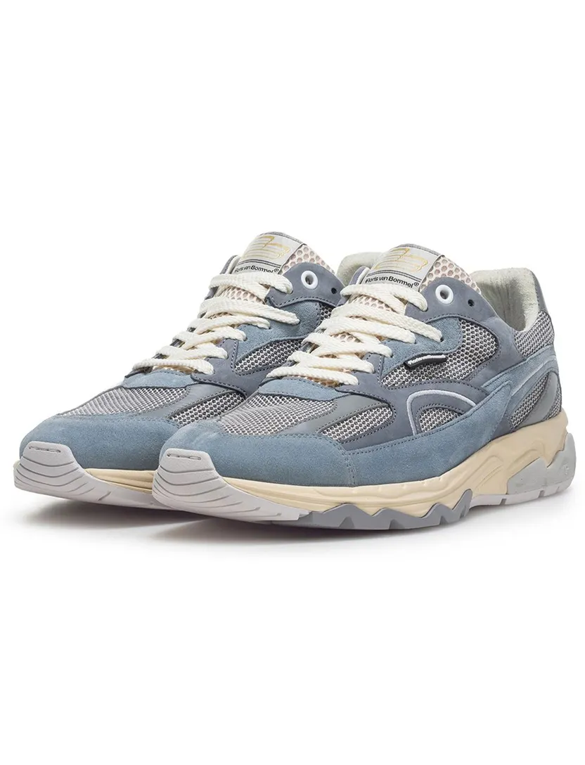 Van Bommel sneaker blauw suede effen comfort
