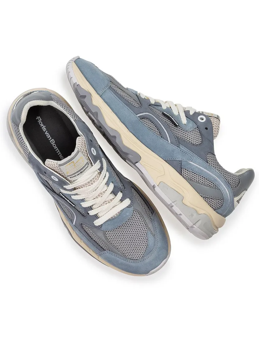 Van Bommel sneaker blauw suede effen comfort
