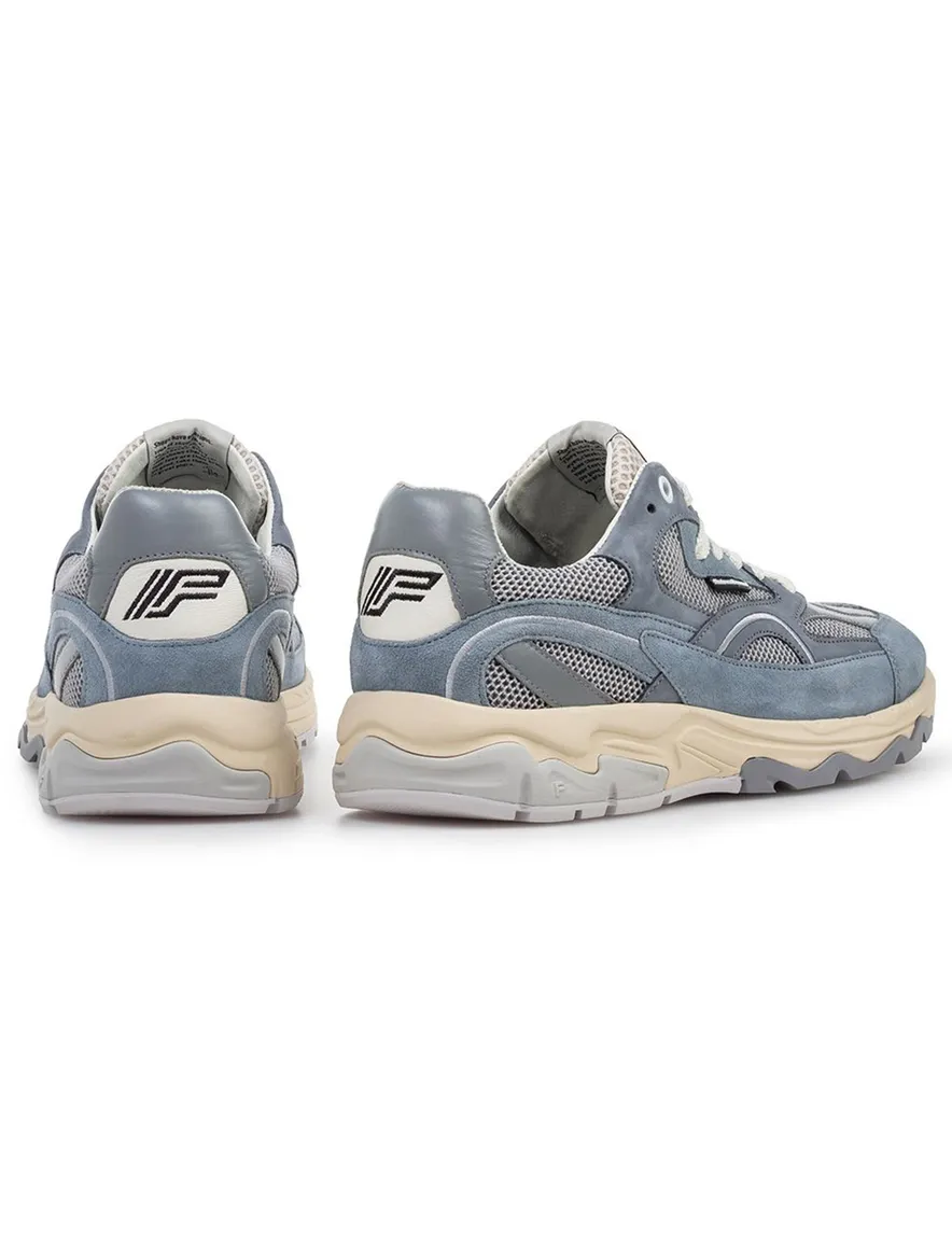 Sneaker Van Bommel blauw suede robuuste zool en sportieve look