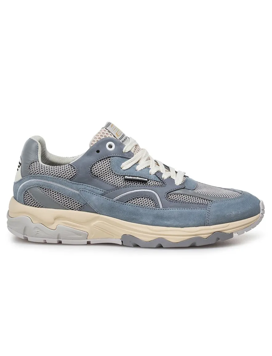 Sneaker Van Bommel blauw suede robuuste zool en sportieve look