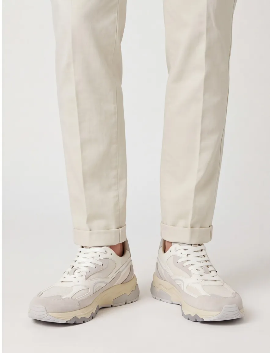 Floris van Bommel sneakers creme wit textiel