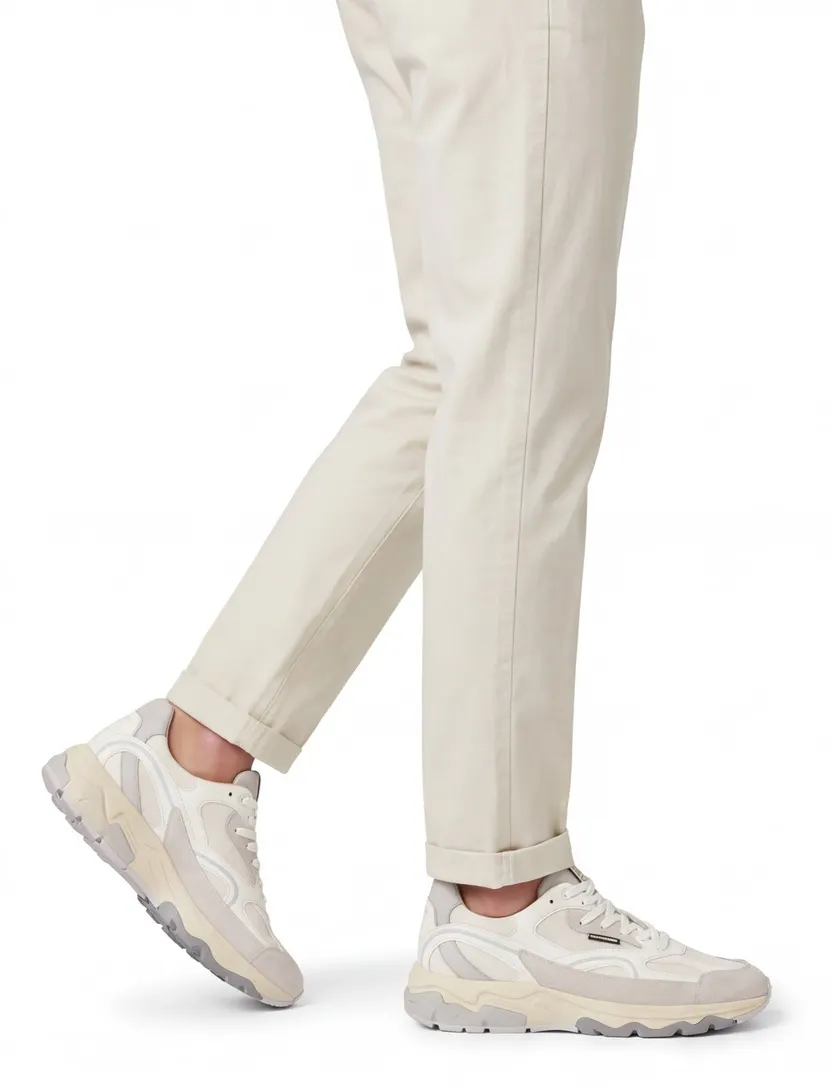 Witte sneaker Floris van Bommel ademend materiaal