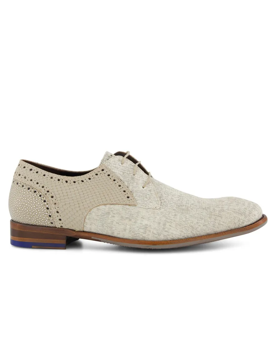 Floris van Bommel beige veterschoenen