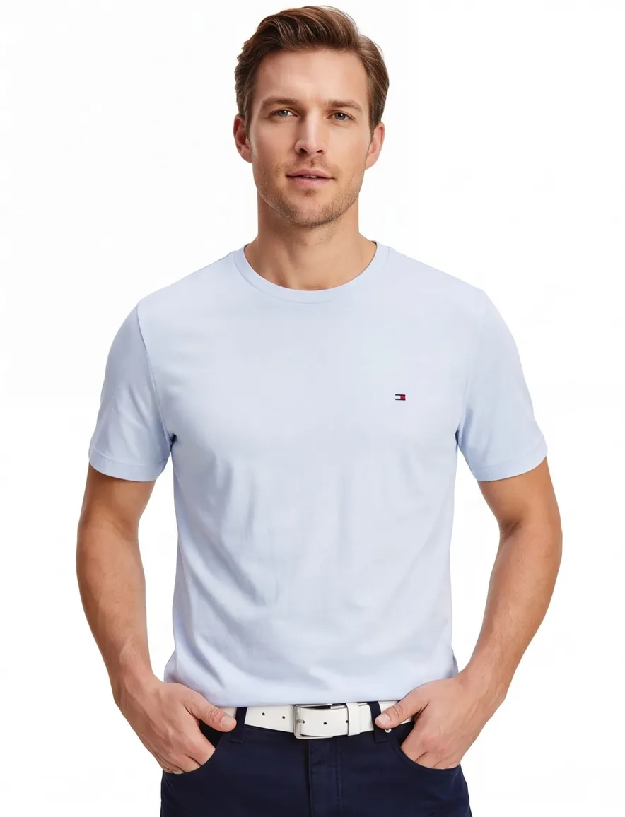 Tommy Hilfiger Big & Tall lichtblauw T-shirt korte mouw