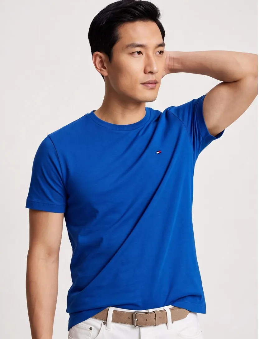 T-shirt Tommy Hilfiger Big & Tall korte mouw blauw
