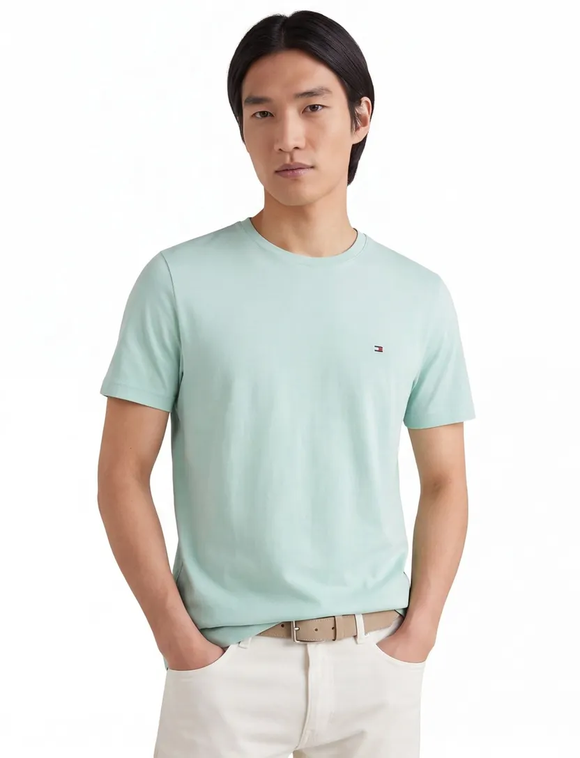 T-shirt Tommy Hilfiger Big & Tall ronde hals mintgroen