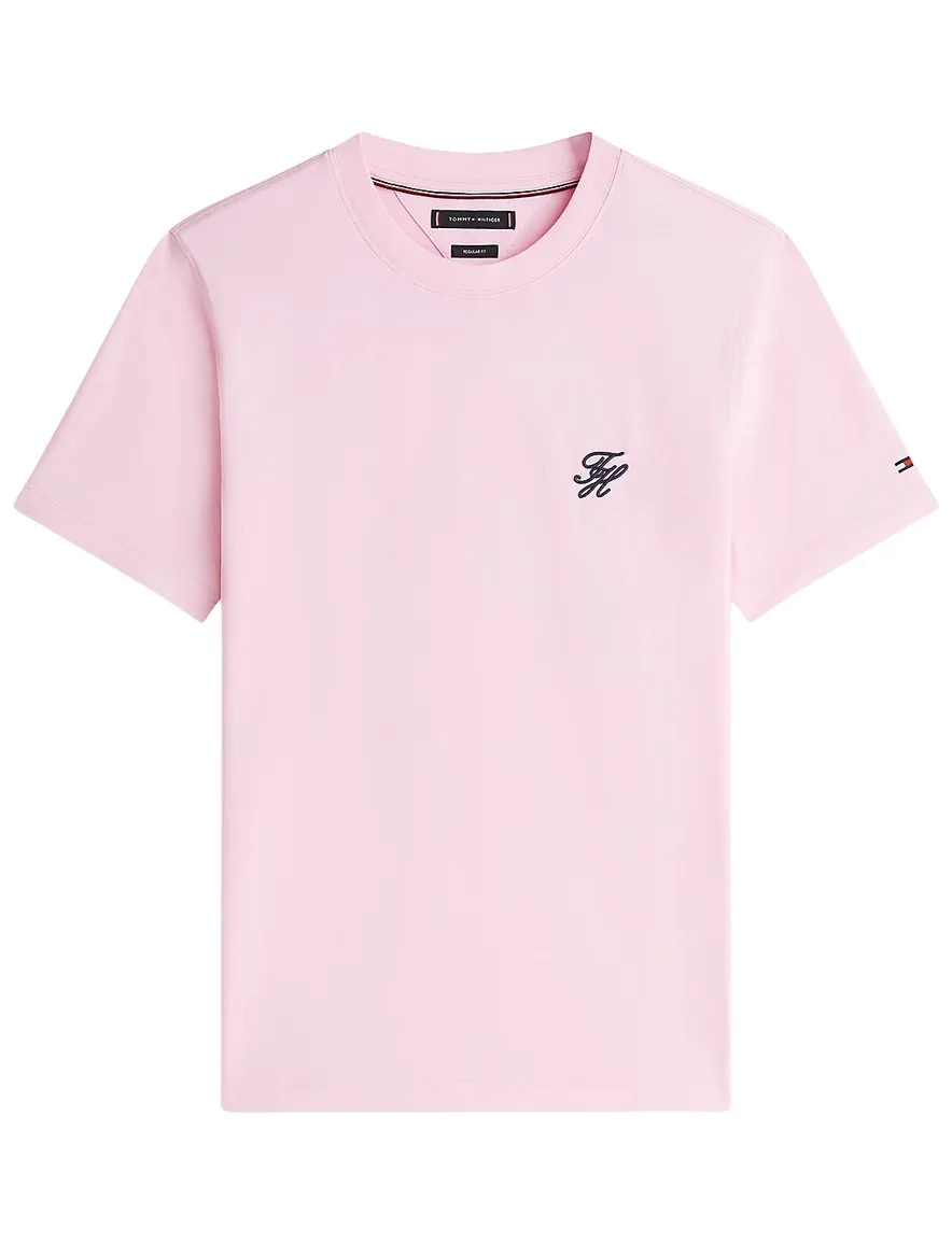 Roze Tommy Hilfiger Big & Tall T-shirt in pure katoen