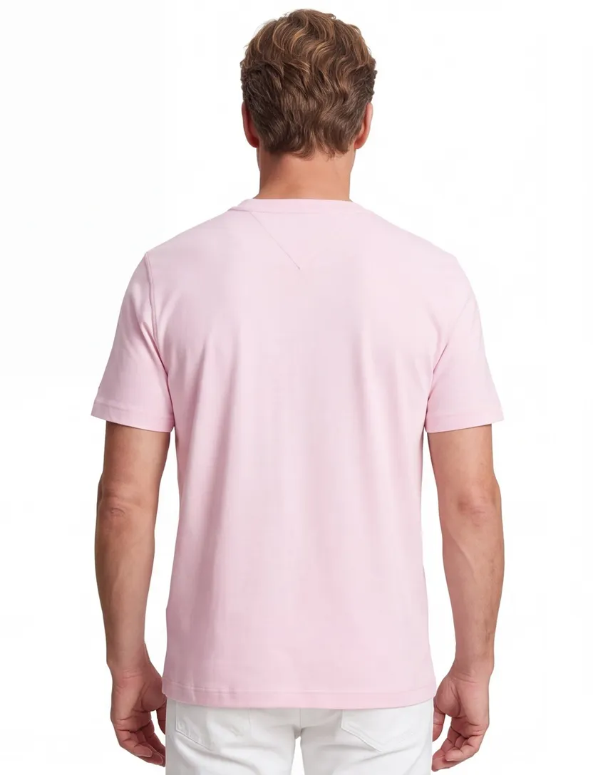 T-shirt Tommy Hilfiger Big & Tall roze effen katoen