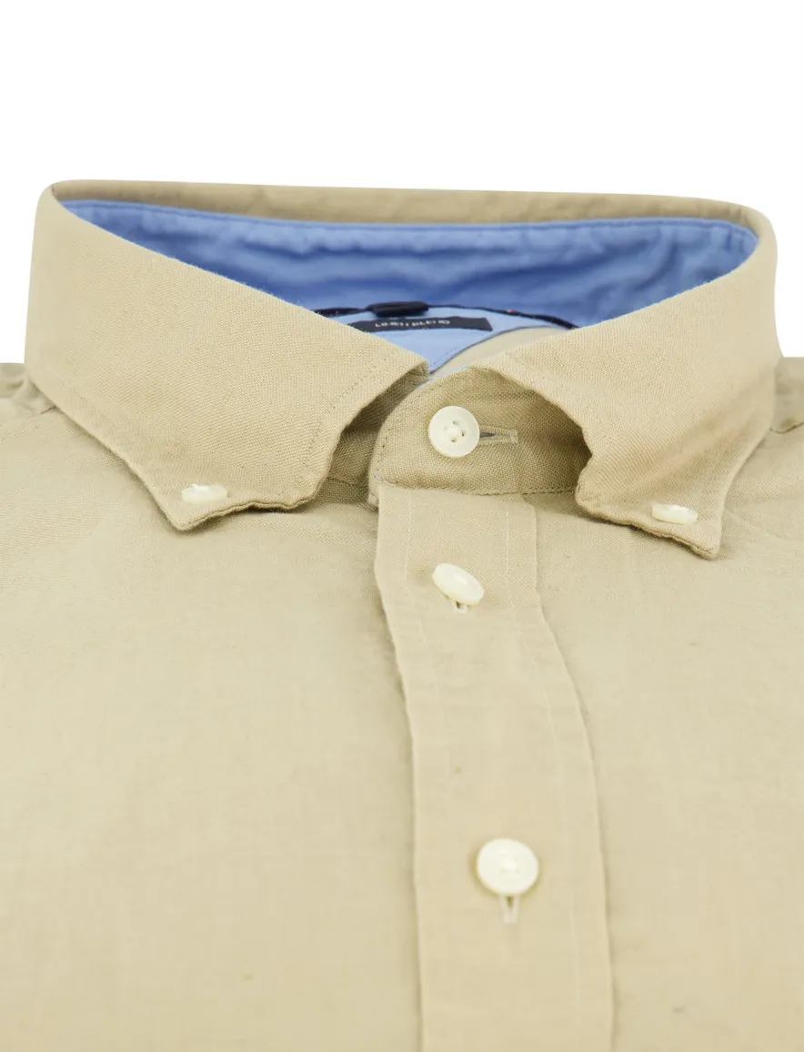 Tommy Hilfiger overhemd beige katoen