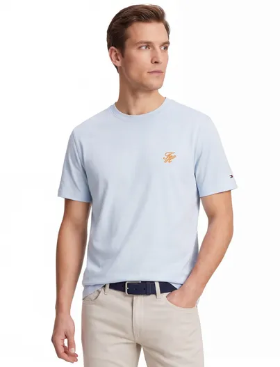 Tommy Hilfiger Tommy Hilfiger Big & Tall lichtblauw korte mouw T-shirt