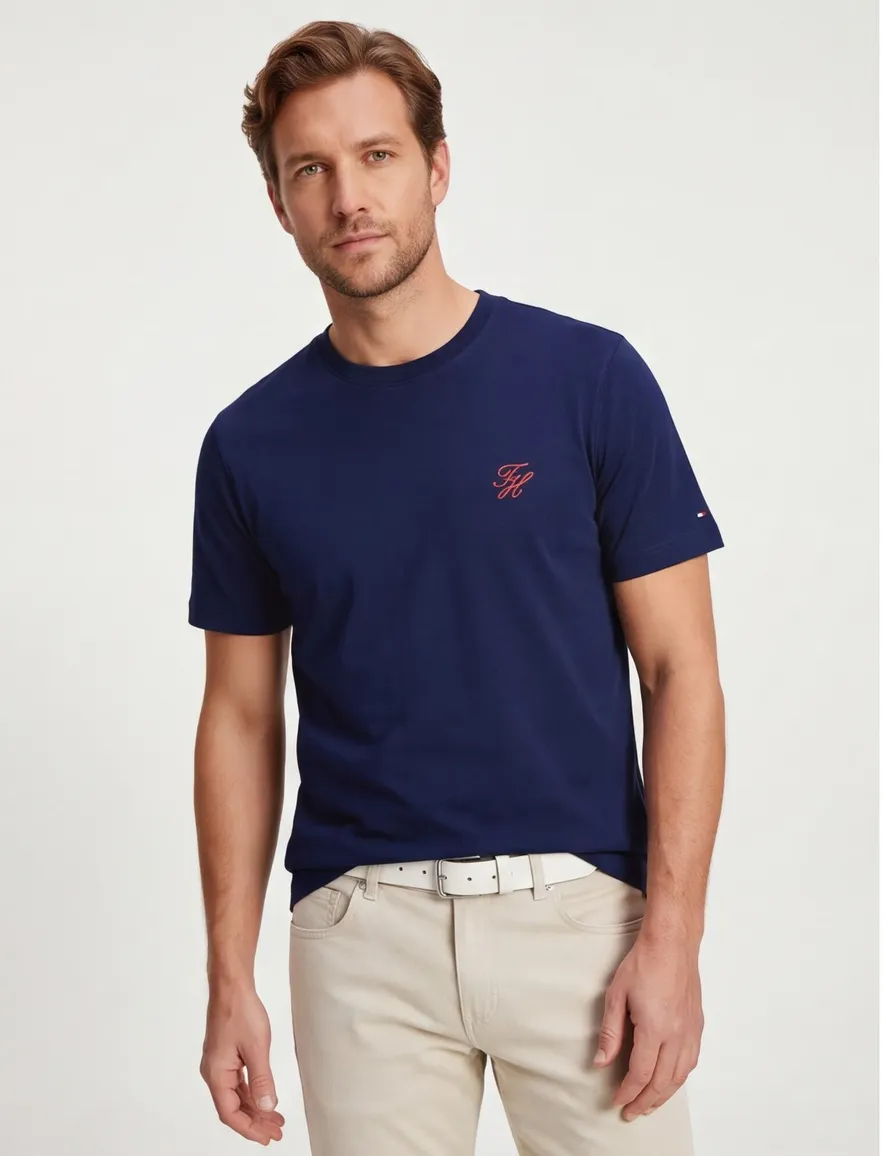 Tommy Hilfiger t-shirt donkerblauw Plus Size