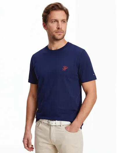 Tommy Hilfiger Tommy Hilfiger Big & Tall donkerblauw t-shirt ronde hals
