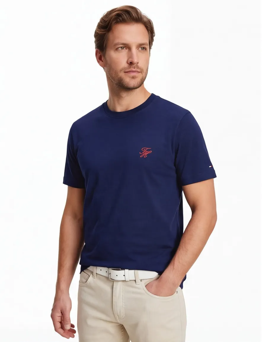 Tommy Hilfiger t-shirt donkerblauw Plus Size