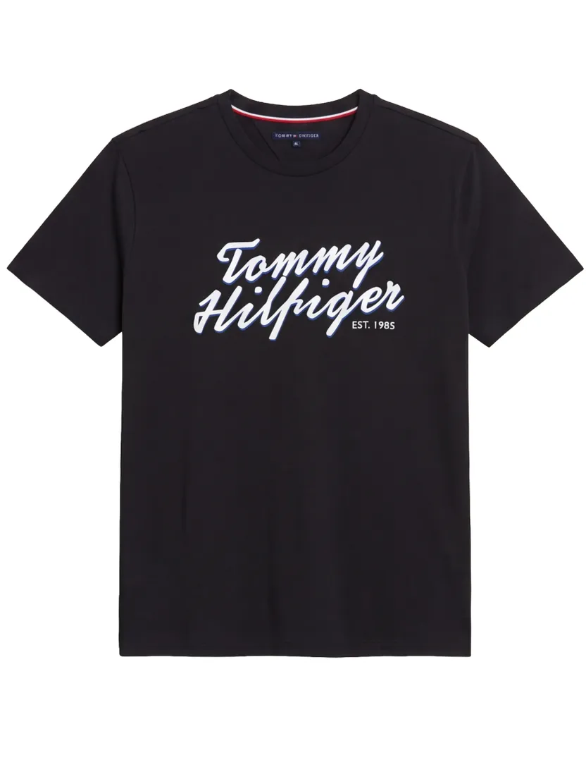 T-shirt Tommy Hilfiger Big & Tall zwart korte mouw