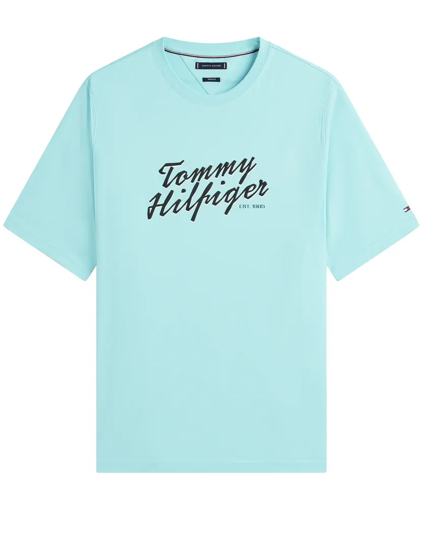 T-shirt Tommy Hilfiger lichtblauw opdruk