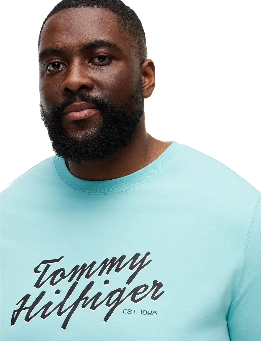 Tommy Hilfiger T-shirt ronde hals met opdruk lichtblauw