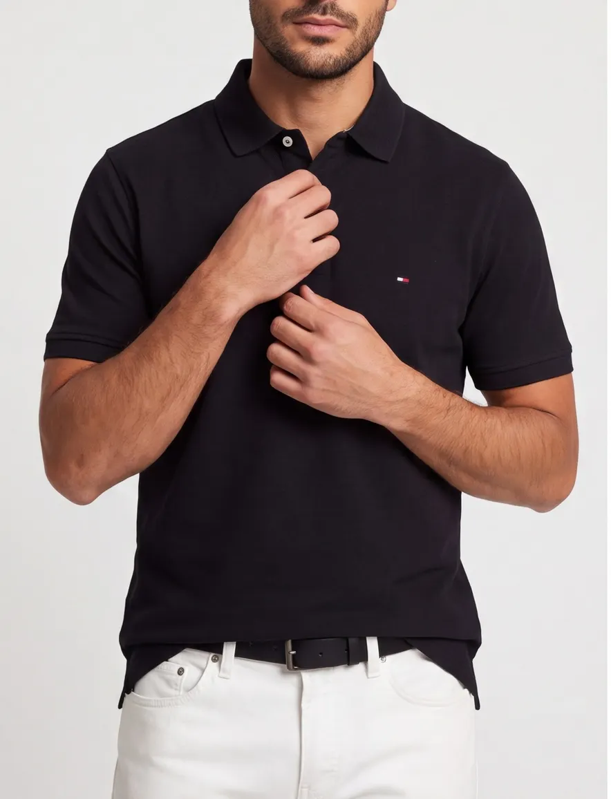 Zwarte polo Tommy Hilfiger big & tall pique