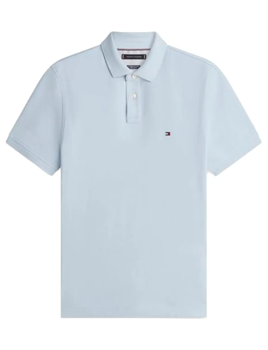 Tommy hilfiger big & tall poloshirt lichtblauw pique