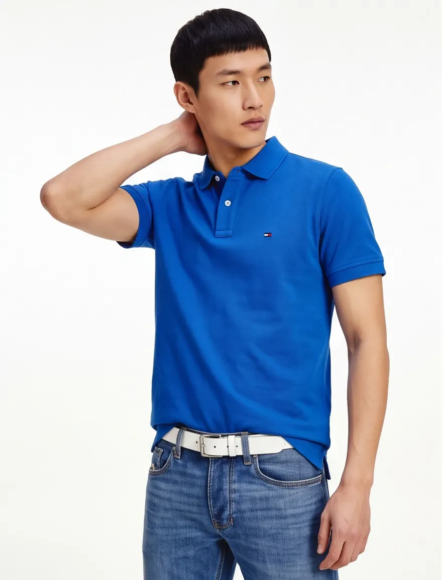 Tommy Hilfiger Plus 1985 piqué polo blauw