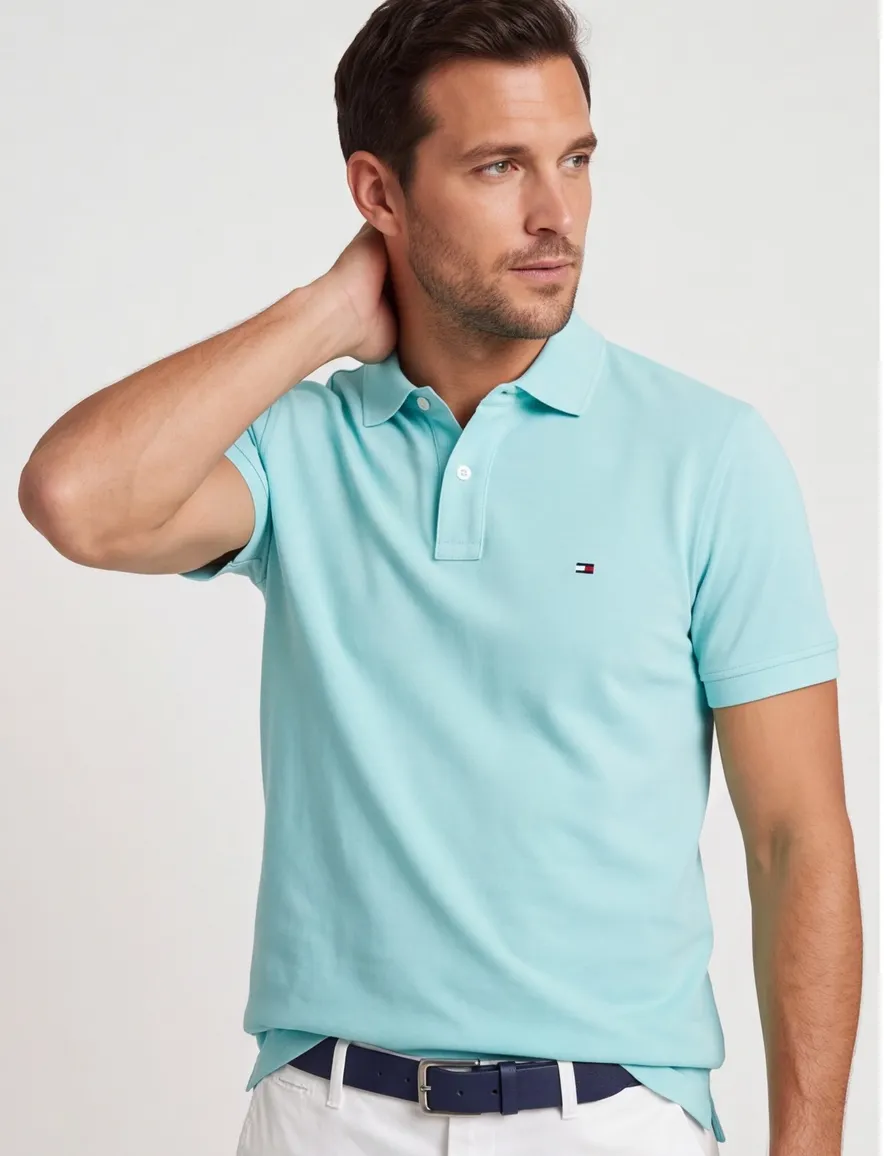 Turquoise Tommy hilfiger big & tall polo pique