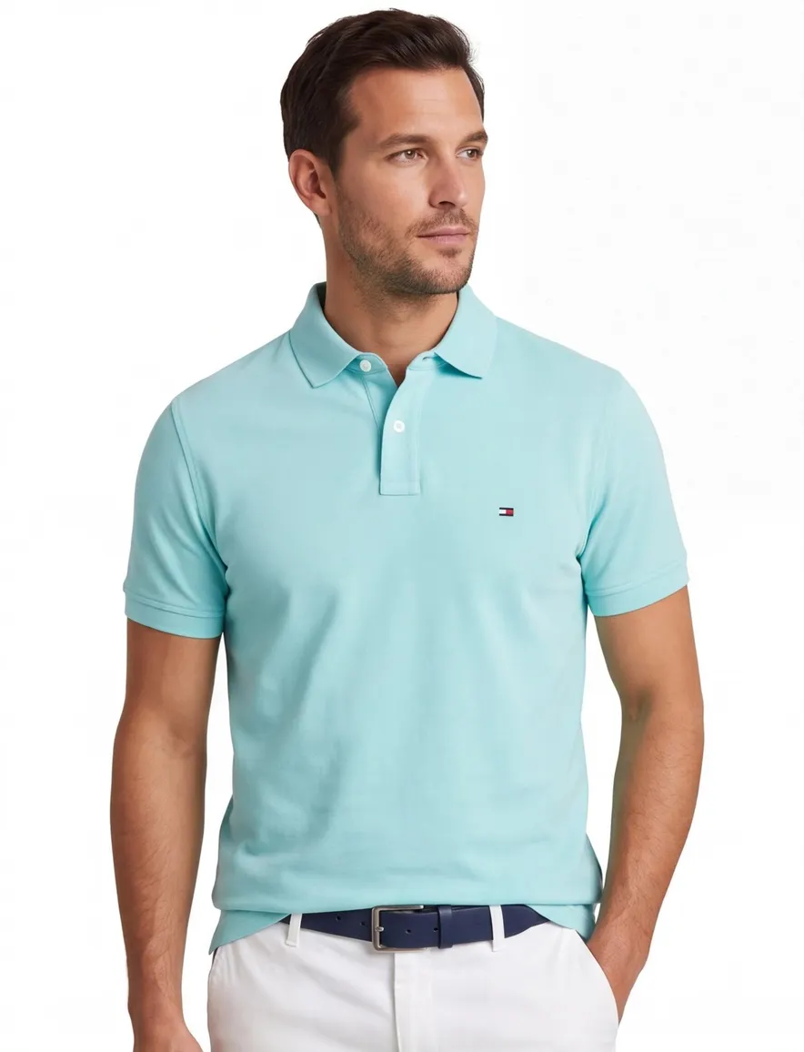 Tommy Hilfiger Plus 1985 piqué polo aqua