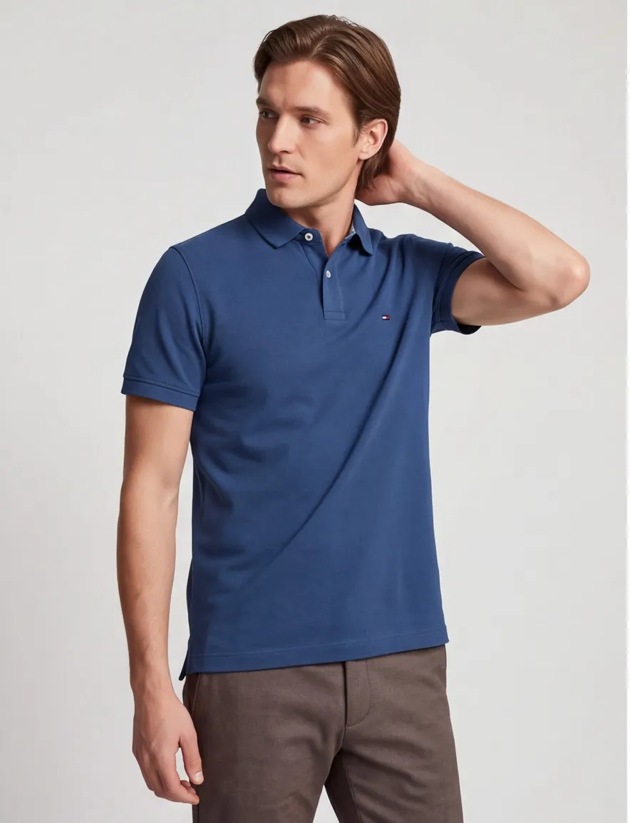 Tommy Hilfiger Plus 1985 piqué polo donkerblauw