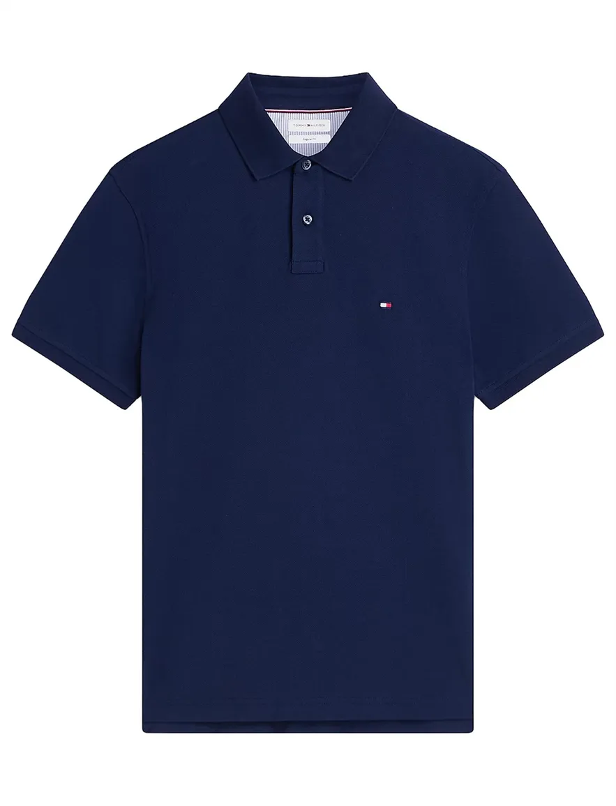 Donkerblauwe Tommy hilfiger big & tall poloshirt 2 knoops