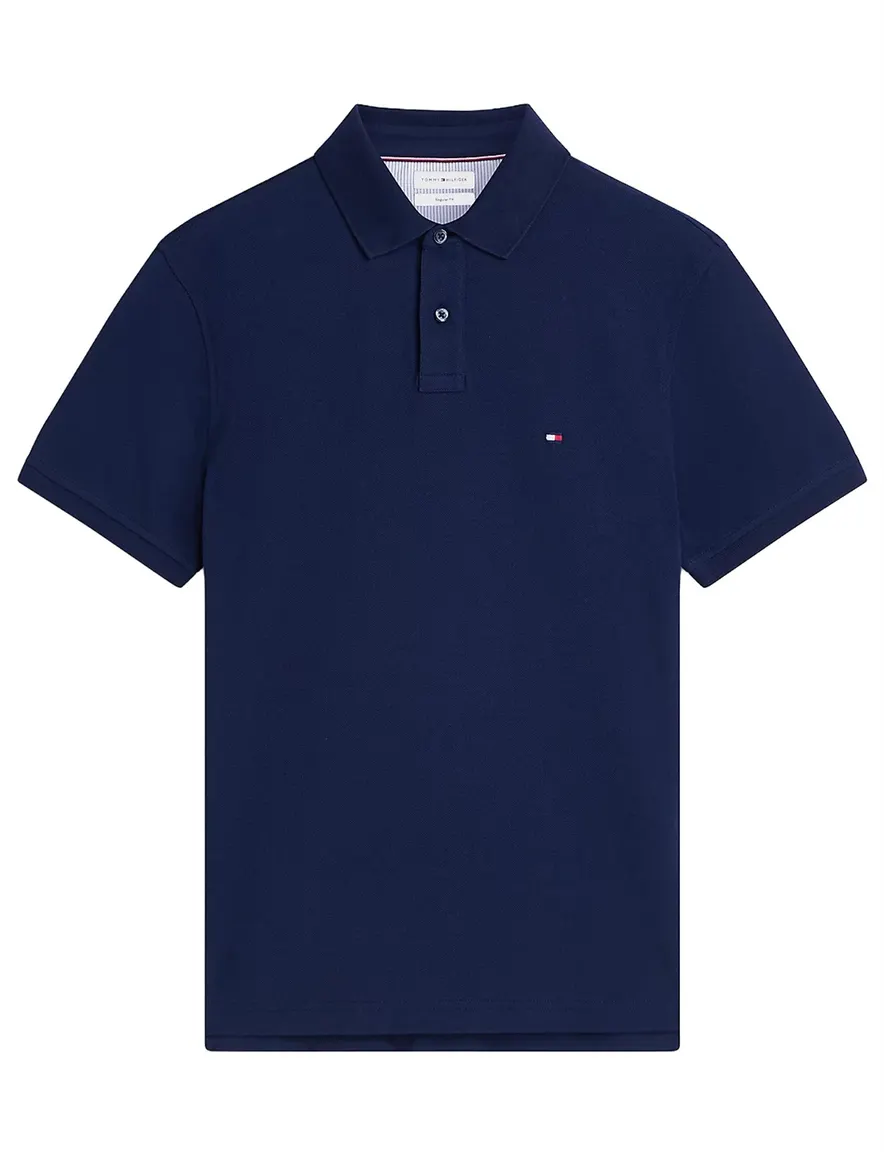 Donkerblauwe Tommy hilfiger big & tall poloshirt 2 knoops