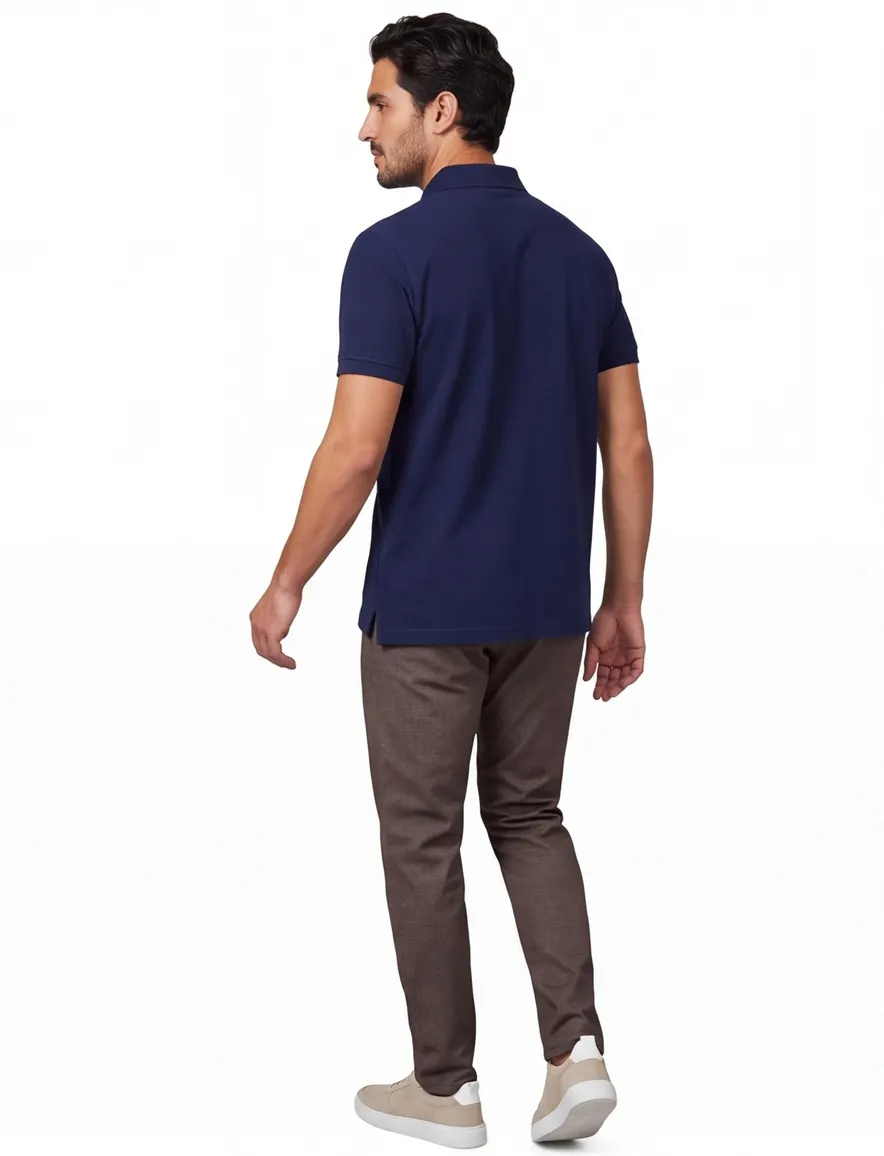 Donkerblauwe Tommy hilfiger big & tall poloshirt 2 knoops