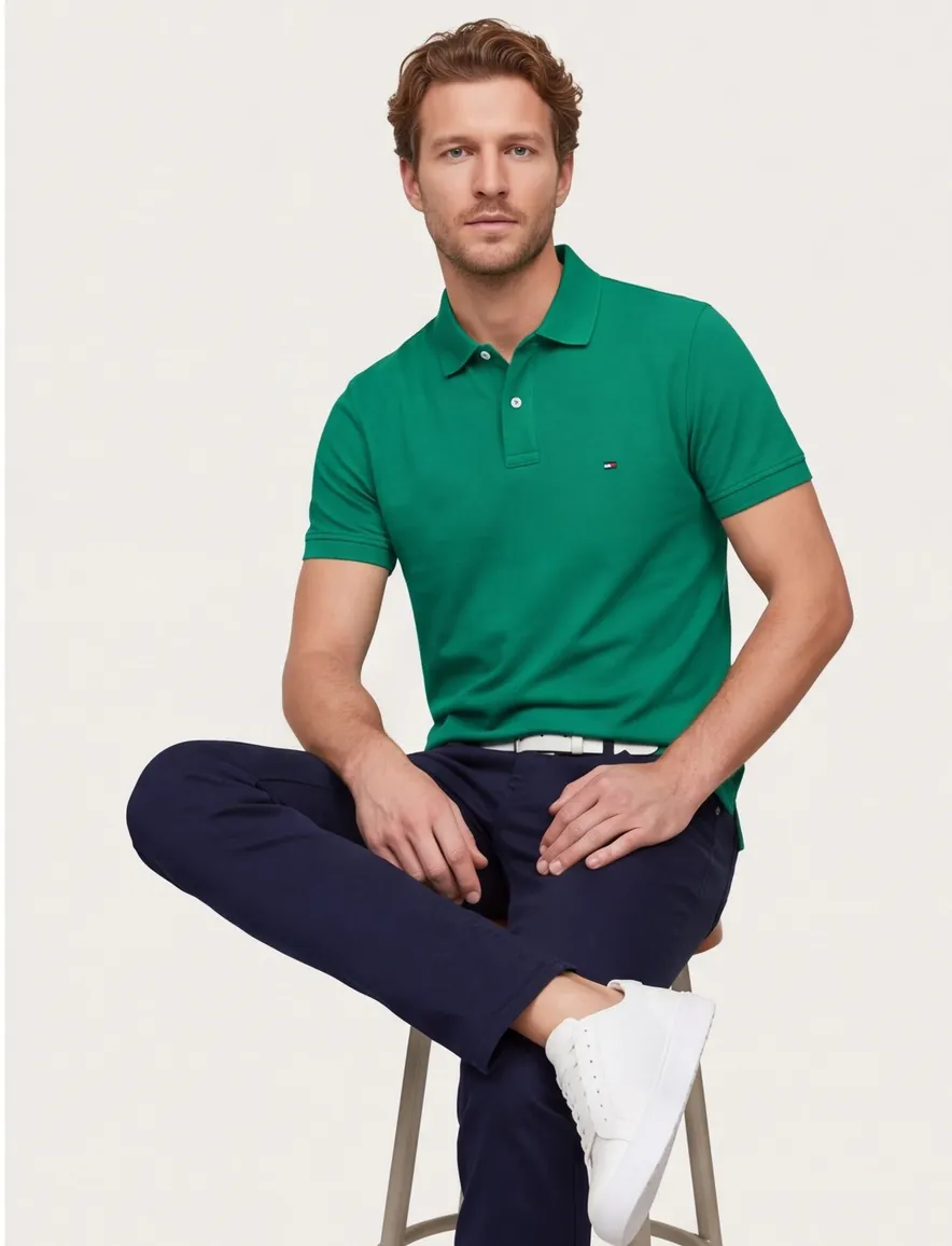 Tommy Hilfiger Plus 1985 piqué polo groen