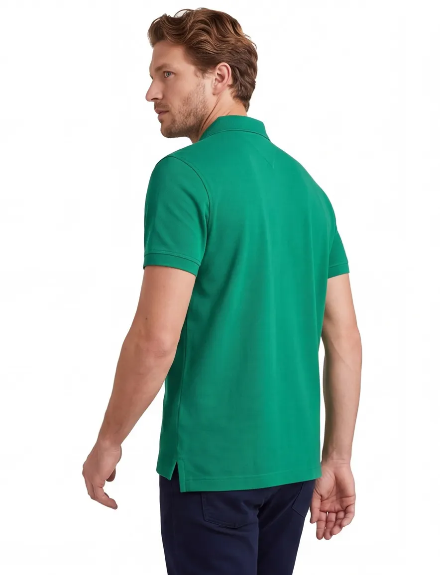 Pique poloshirt Tommy hilfiger big & tall groen 2 knoops