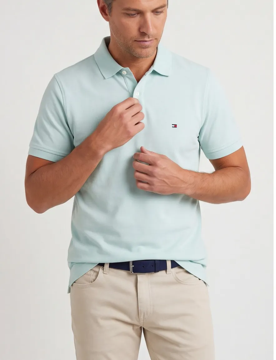 Tommy hilfiger big & tall poloshirt mint 2 knoops