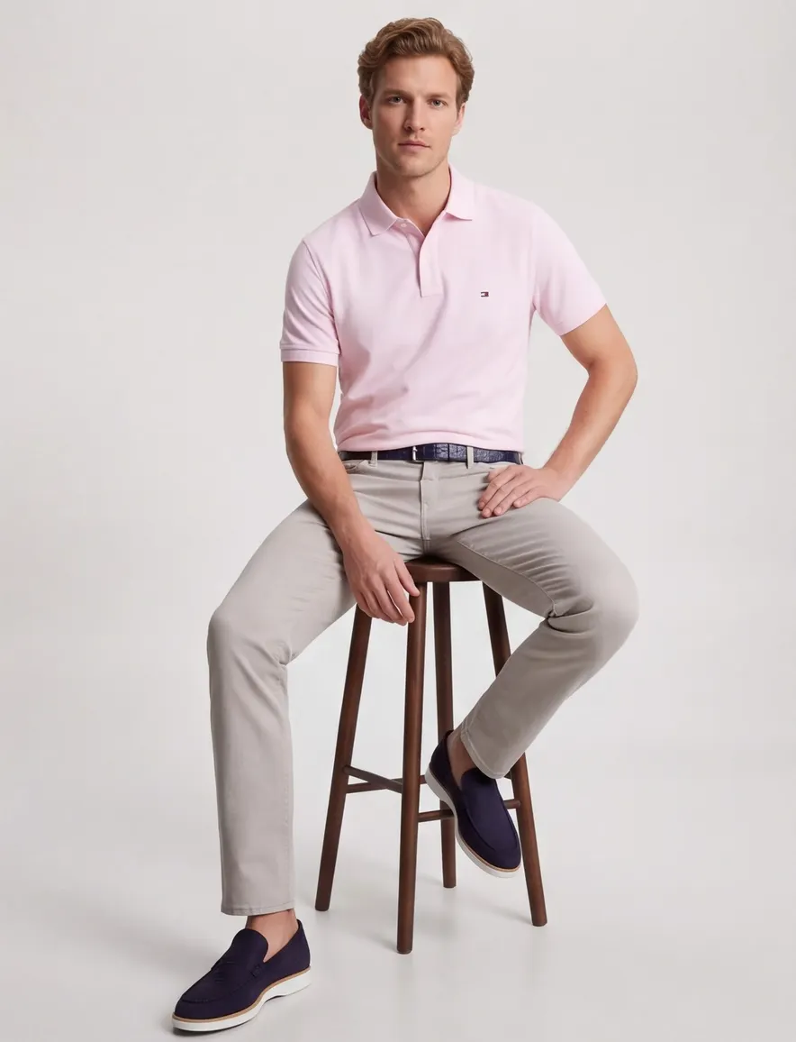 Tommy Hilfiger Plus 1985 piqué polo roze