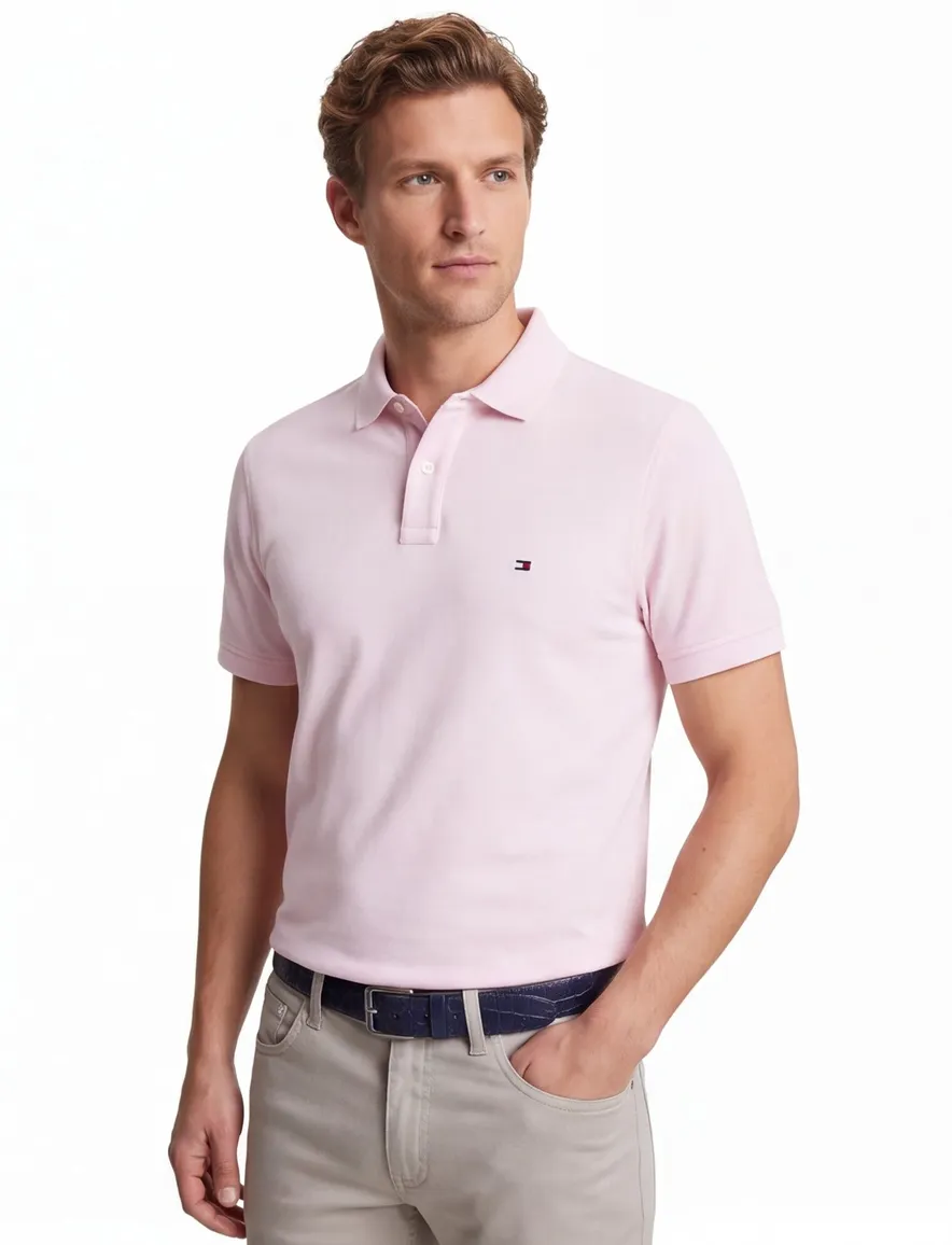 Tommy Hilfiger Plus 1985 piqué polo roze