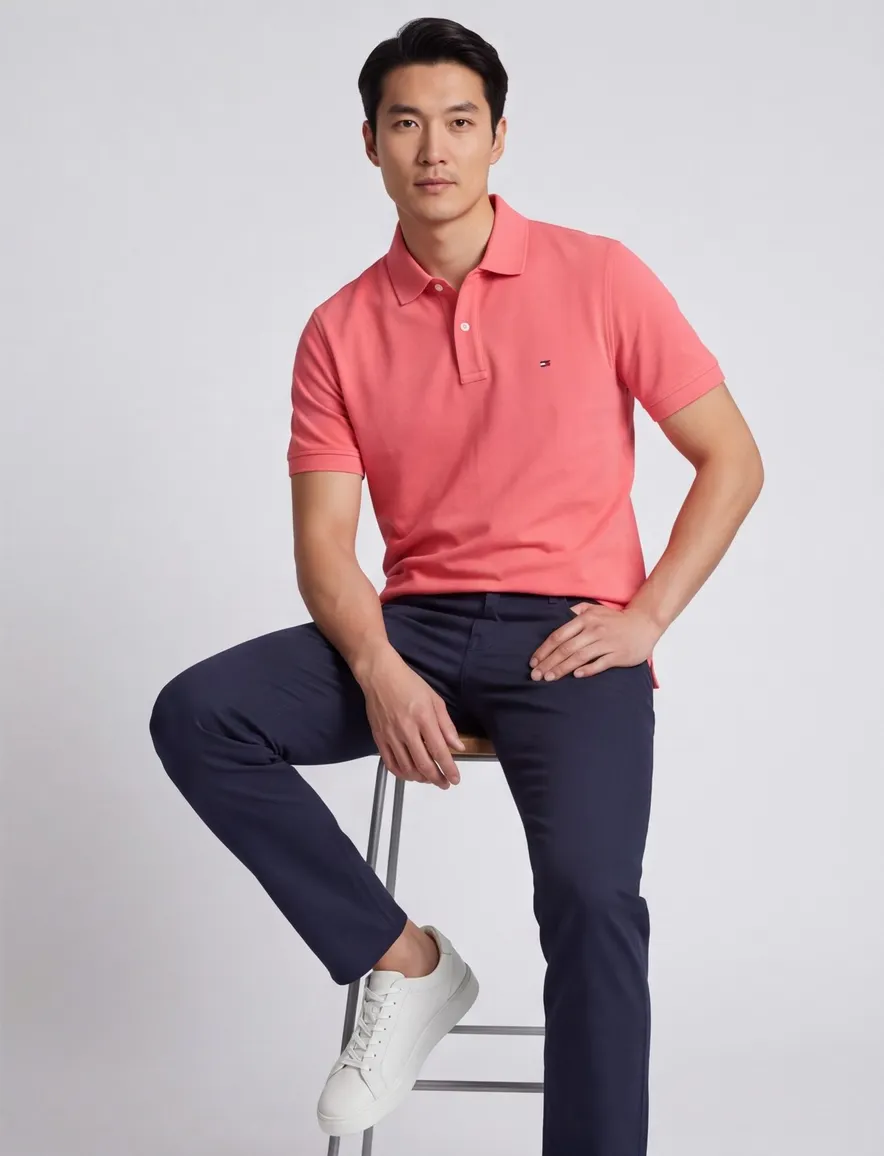 Tommy Hilfiger poloshirt rood piqué