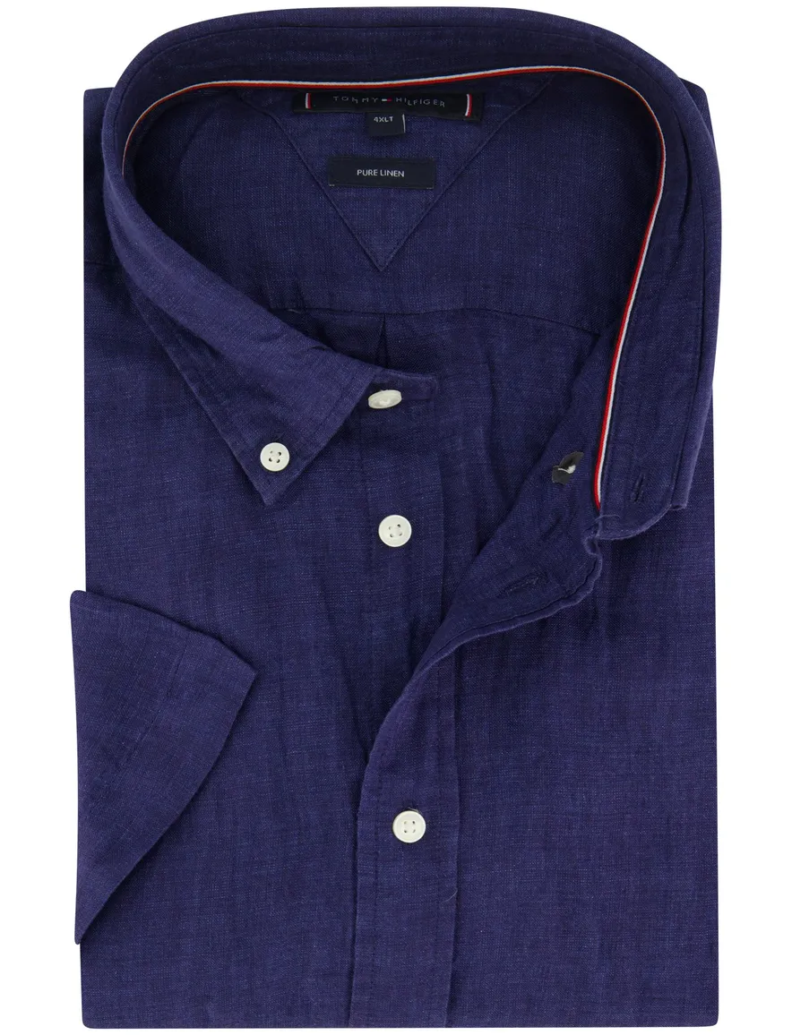 Tommy Hilfiger overhemd donkerblauw linnen