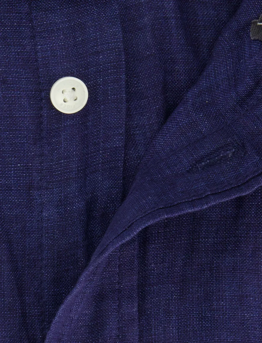 Tommy Hilfiger overhemd donkerblauw linnen