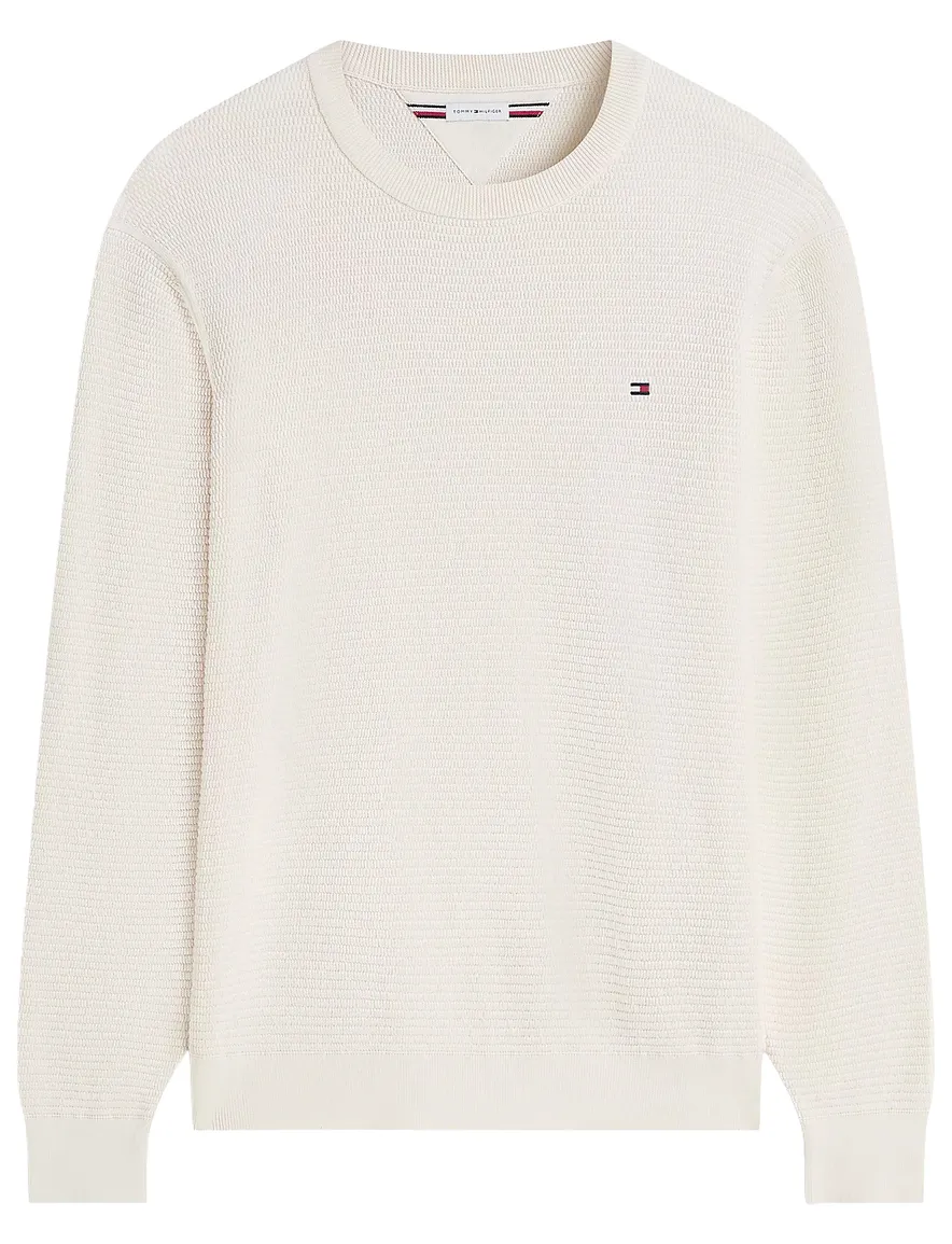 Beige Tommy Hilfiger gebreide zomertrui met lange mouwen