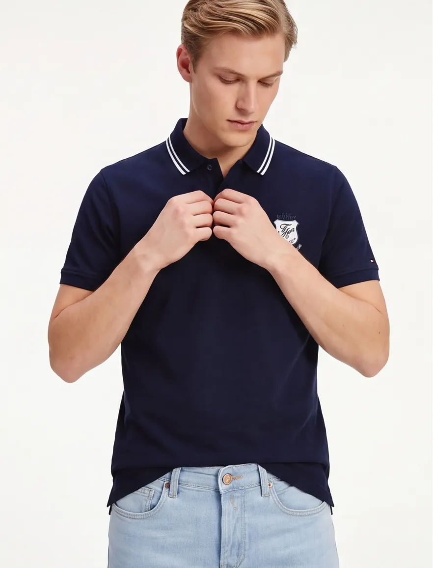 Tommy Hilfiger polo donkerblauw Plus Size