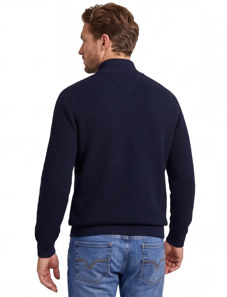 Tommy Hilfiger half zip trui donkerblauw Plus Size