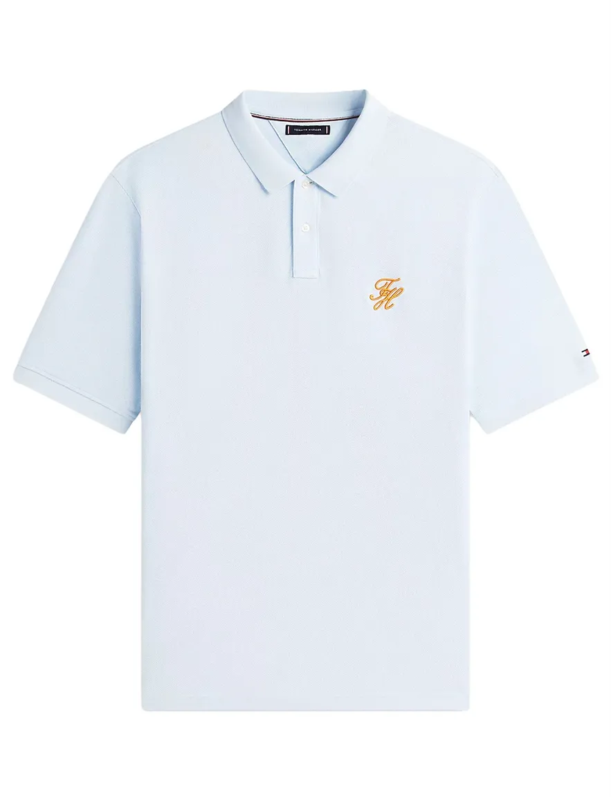 Pique 2 knoops poloshirt Tommy hilfiger big & tall lichtblauw