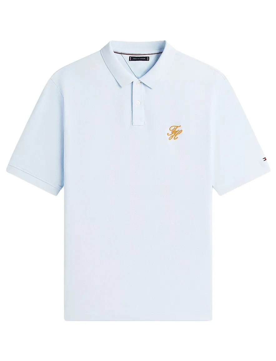 Pique 2 knoops poloshirt Tommy hilfiger big & tall lichtblauw