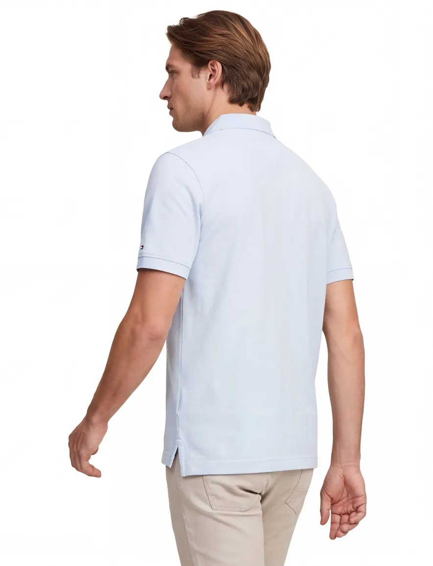 Pique 2 knoops poloshirt Tommy hilfiger big & tall lichtblauw