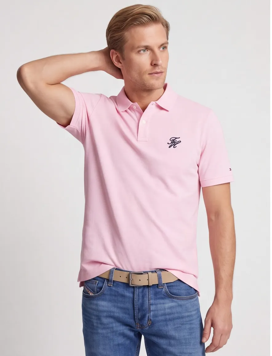 Roze poloshirt Tommy hilfiger big & tall pique