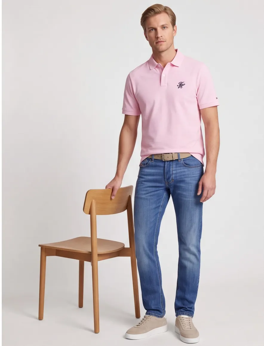Roze poloshirt Tommy hilfiger big & tall pique