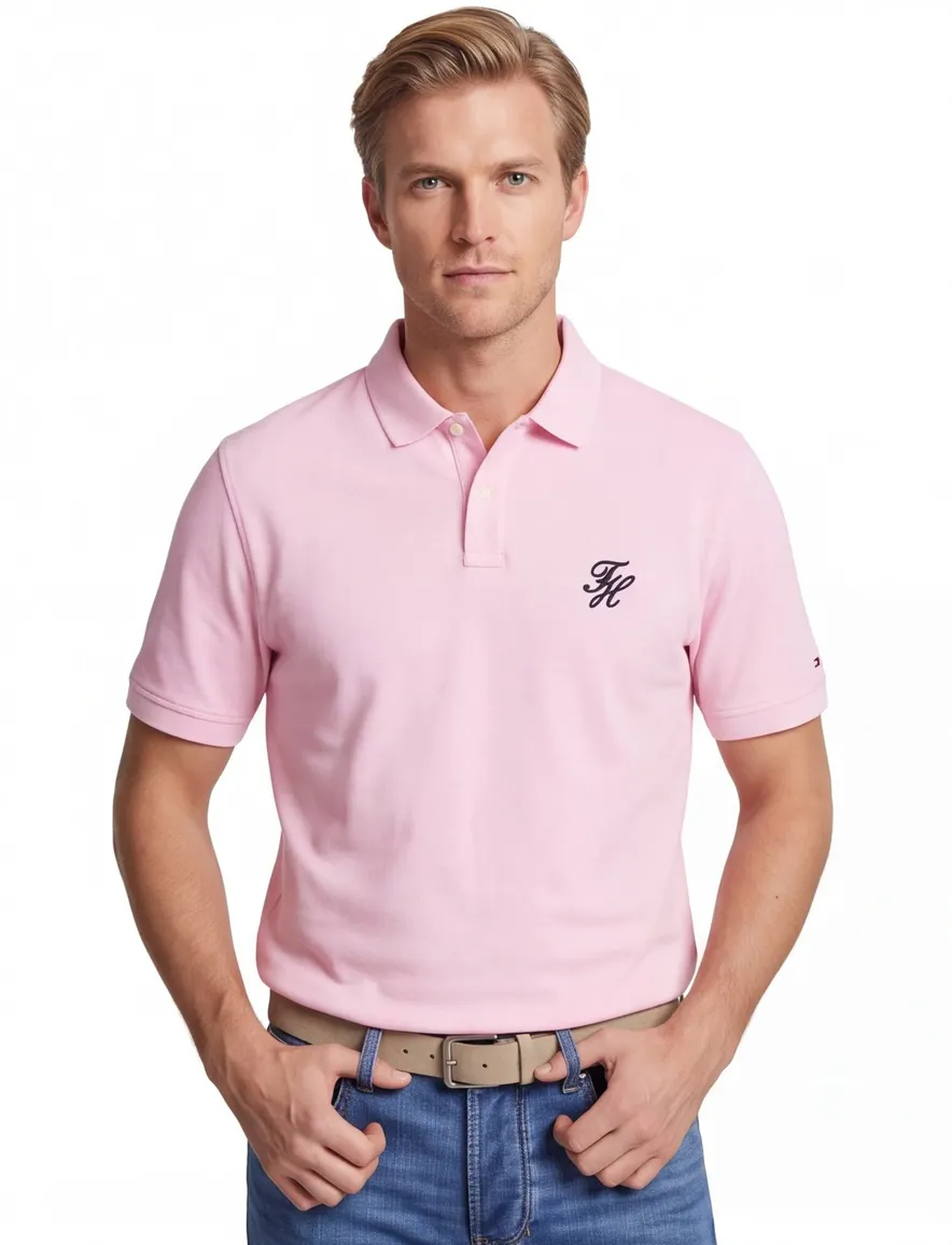 Roze poloshirt Tommy hilfiger big & tall pique