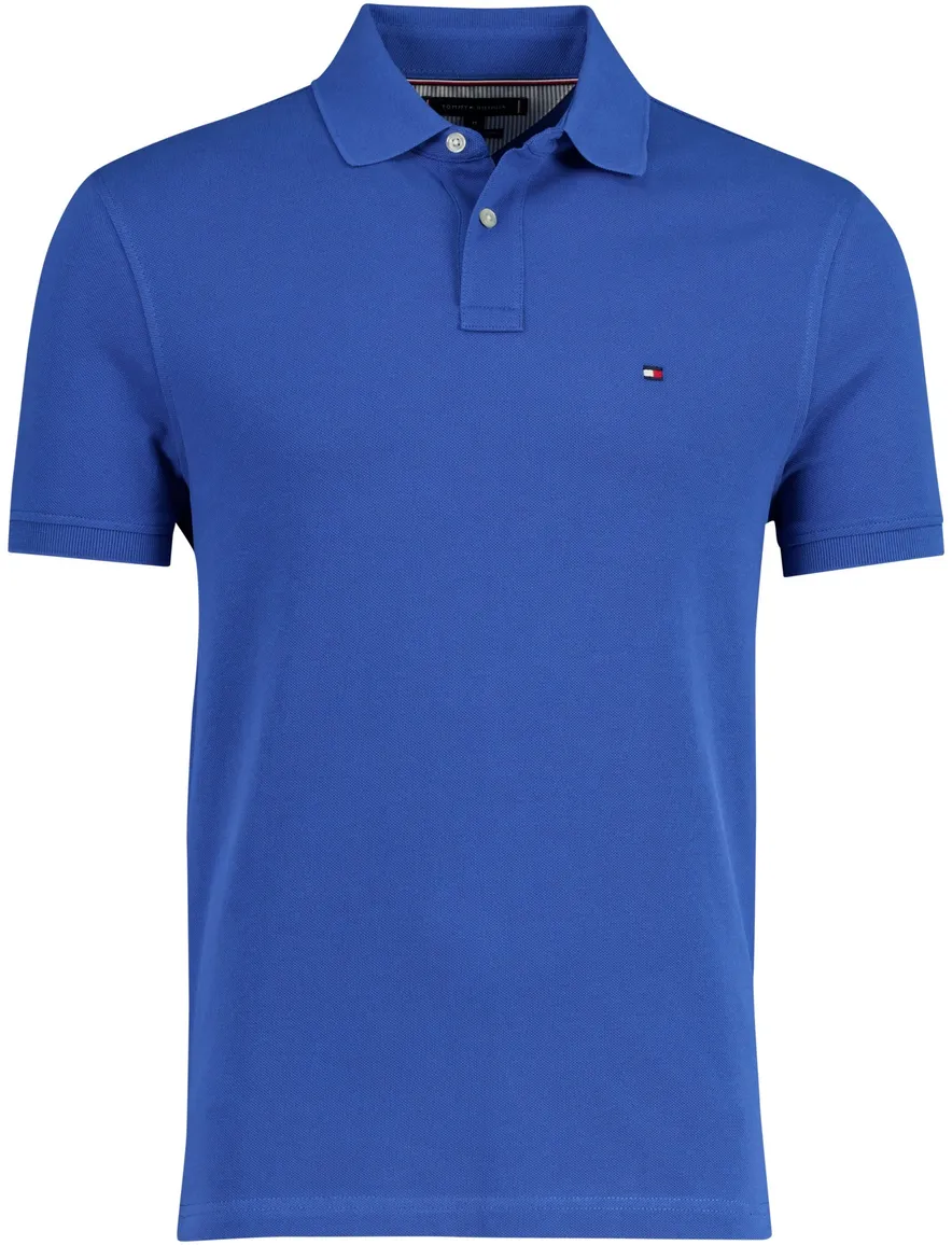 Tommy Hilfiger regular fit polo 2 knoops blauw pique